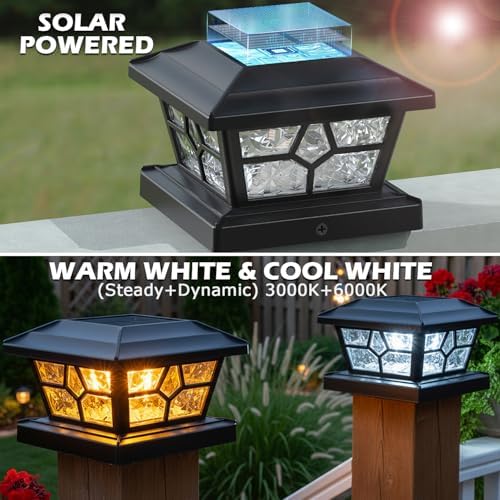 SIEDiNLAR Solar Post Lights Outdoor, 1 Pack, 4 Modes, 40 LEDs, Black - Image 3