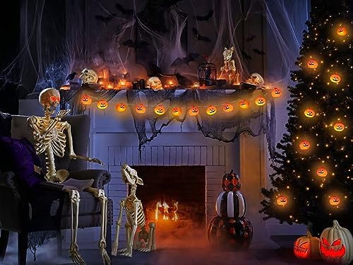 Runleo Halloween Decorations Pumpkin String Lights Battery Operated - Image 6