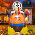 TURNMEON 5 Ft Thanksgiving Inflatables Outdoor Decorations, American Football Turkey Blow Up Yard Decor with LED Lights Fall Thanksgiving Decorations Outside Lawn Garden Indoor Autumn Holiday Party by TURNMEON