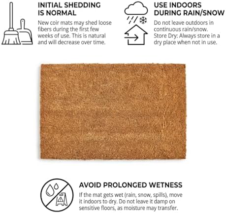 Fall Decor Halloween Layered Front Doormat Set, Hello Natural Coco Coir Door Mat + 28"x43" Orange Black Buffalo Plaid Rug, Non-Slip Porch Rug Outdoor Entryway Decor for Front Porch, Patio - Image 7