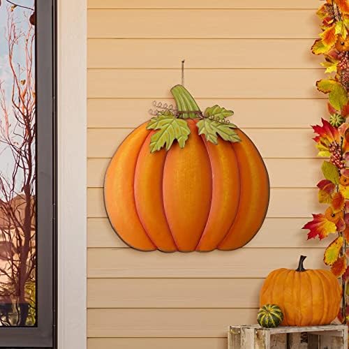 Glitzhome 37.5"H Fall Decorative Yard Signs with Stakes, Oversized Metal Pumpkin Garden Yard Stake for Home Lawn Yard Pathway Front Door Fall Harvest Thanksgiving Wall Hanging Decor - Image 3