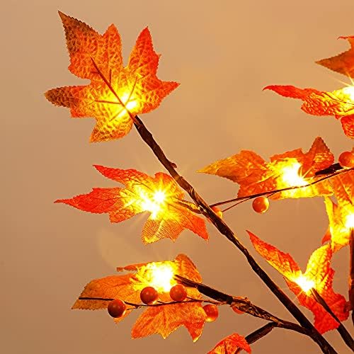FORUP LED Lighted Maple Tree, 4 FT Lighted Artificial Tree for Thanksgiving Harvest Fall Festival Halloween Home Party Decoration - Image 4