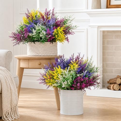 CLEANGOR 32 Pcs Artificial Lavender Flowers for Outdoors (4 Color) - Image 5