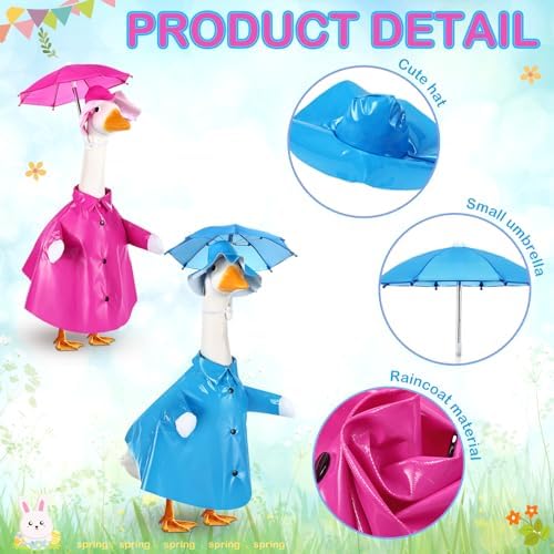 2 Set Summer Porch Goose Outfit,Blue Rose Red,23 Inches,Classic - Image 3