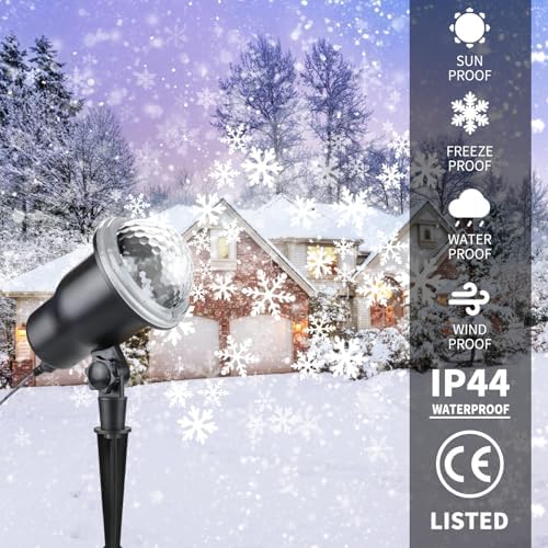 Christmas Projector Lights Outdoor, Snowflake Projector Lights with Wireless Remote Control for Christmas Decorations Lights New Year Party - Image 2