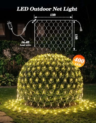 13x13FT Christmas Net Lights Outdoor Plug in with 8 Modes - Image 2
