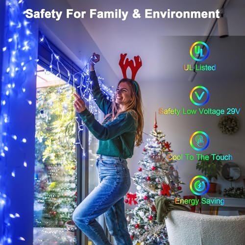 1296 LED 131FT Christmas Lights 288 Drops, Outdoor Hanging lights, 8 Modes - Image 5