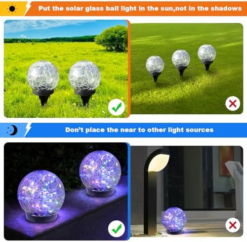 Solar Globe Lights Outdoor Waterproof-Solar Balls-Solar Garden Lights Orbs - Image 5