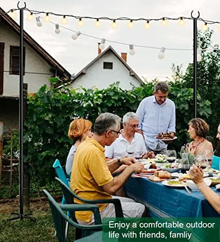 10ft String Light Pole for Deck Fence, Light Pole for Outdoor String Light, Perfect for Garden, Backyard, and Patio Lighting Stand for Parties, Wedding - Matte Black Finish - 1 Pack - Image 6