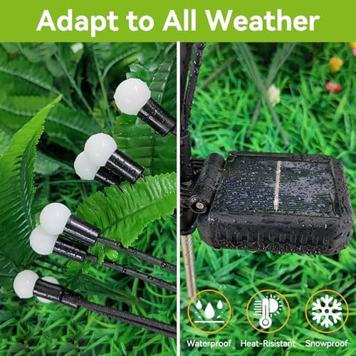 Solar Garden Lights Outdoor Waterproof, 6 Pack 48 LED Swaying Light Firefly Light Outdoor Decor Lights for Garden Gifts for Pathway Party Christmas Decoration, Warm White - Image 4