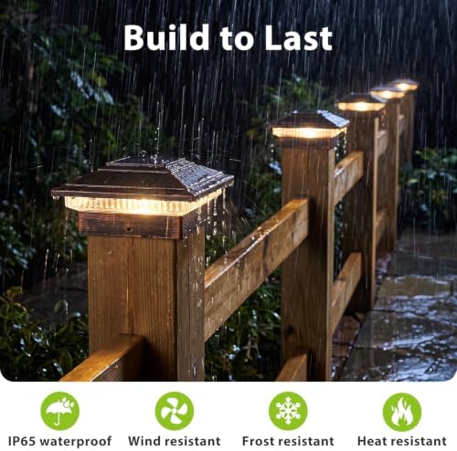 JOFIOS Solar Post Cap Lights 4pack,Warm & Cool Light,for 4x4 Posts Copper - Image 3
