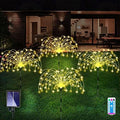 4 Pack Solar Garden Lights Outdoor,120LED Firework Lights,Warm White by QOCNAM
