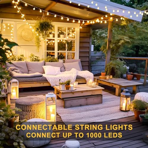 100ft Warm White Globe String Lights Indoor Outdoor Waterproof with Remote - Image 2