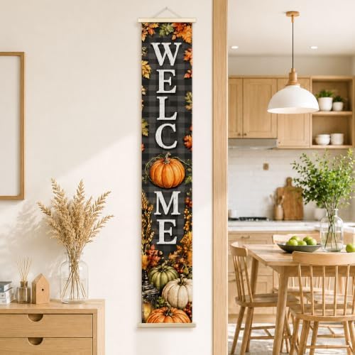 Fall Pumpkin Welcome Porch Door Banner Wall Decorations 8x47 - Image 5