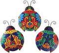 Scwhousi Metal Ladybugs Outdoor Wall Decor,Mexican Pottery Outdoor Decor,Talavera Garden Decoration Hanging for Fence,Yard, Patio,Living Room,Bedroom,Muticolored by Scwhousi