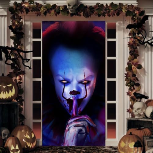 Halloween Horror Door Cover, Horror Movie Character Banner Backdrop - Image 2