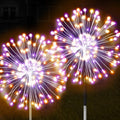 JJGoo Solar Firework Lights, 2 Pack 150 LEDs 2 Lighting Modes Solar Lights Outdoor Waterproof for Garden Patio Walkway Pathway Party Wedding Christmas Decorative - Orange and Purple by JJGoo