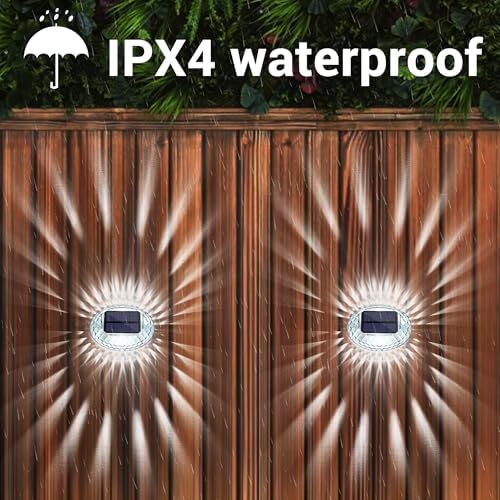LYHOPE Solar Fence Lights Outdoor, IP65 Waterproof Solar Light for Outside, 6 Pack Deck Light for Backyard Railing Patio Deck Fence Stair Railing Wall Outdoor Decorations(Cool White) - Image 3