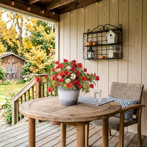 Ammyoo Artificial Fall Flowers Fake Petunias Plants for Outdoor Decoration - Image 7