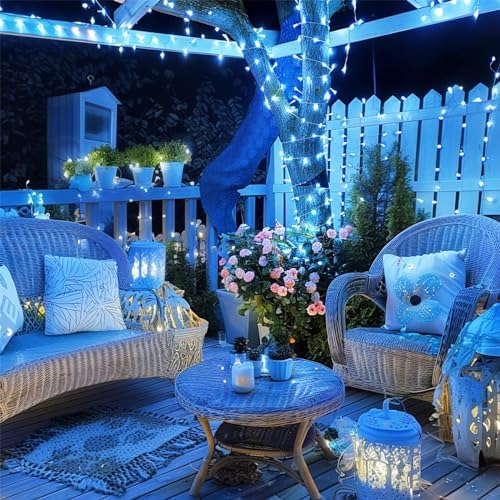 JMEXSUSS168ft 600 Blue LED Christmas Lights Outdoor Waterproof with Remote - Image 4