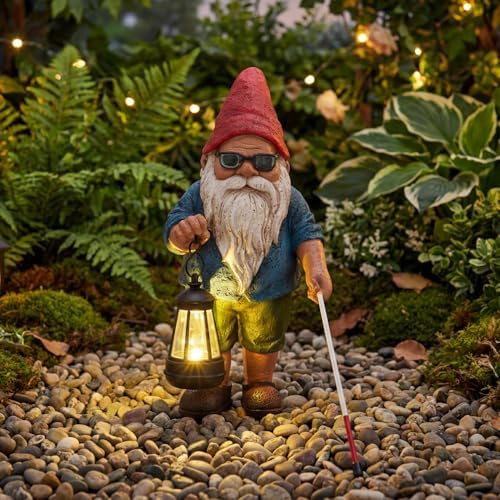 Garden Gnome Outdoor Statue -10.2 inches Outdoor Decor for Patio Yard Balcony Pathway - Self-Growth & Win-Win Gift - Gnome Lantern Bearer: Illuminate the Path for Others - Image 6