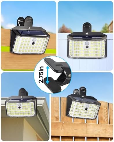 LUHLEE Clip on Solar Fence Lights Outdoor, 176 LED Motion Sensor Lights - Image 3