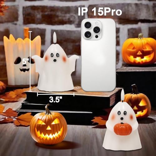 Wondise Halloween Flameless Candles with 6hrs Timer Spooky Ghost - Image 2