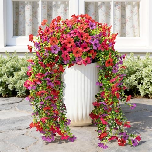 ColoPlay 2PCS Artificial Hanging Flowers for Outdoors Faux Plants by ColoPlay