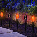 PASUTO 19.5Ft C9 Halloween Walkway Lights Pathway Lights, 10Pcs C9 Orange & Dark Purple Light Bulbs and 10Pcs Stakes, for Halloween Outdoor Doorway Pathway Driveway Sidewalk Garden Yard Lawn Lights by PASUTO