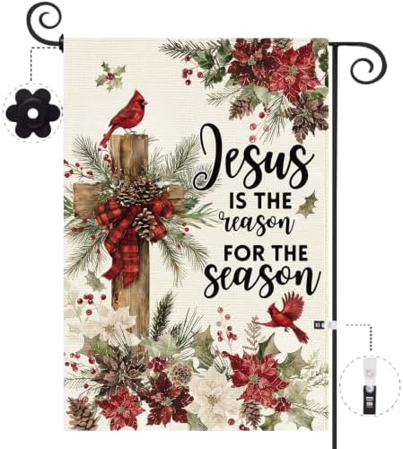Baccessor Christmas Garden Flag 12.5x18 Inch Winter Red Cardinal Farmhouse by Baccessor