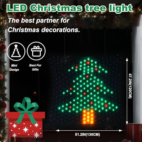Leisure world LED Christmas Tree Window Silhouette Lights,USB Operated LED Net Outdoor Mesh Lights with Timer, 8 Modes for Indoor Outdoor Holiday Xmas Party Decor - Image 2