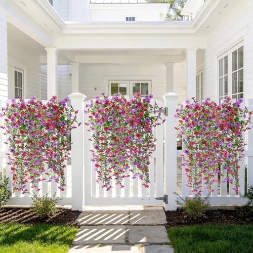 ZFProcess Artificial Fake Hanging Flowers Plants for Outdoor Spring Decor - Image 4