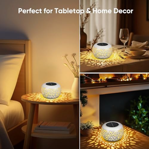 Solar Lanterns Outdoor Waterproof: 4 Pack White Hollow Out Solar Lights - Image 6