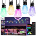 APPECK RGBW Outdoor String Lights 150ft, Smart Patio Light with 45 LED Bulb by APPECK