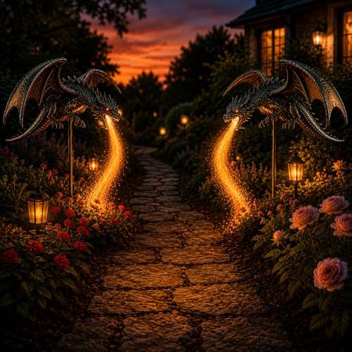 Solar Dragon Fire Garden Light, Solar Dragon Fire Garden Stake Light by Unknown