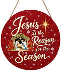 Harooni Religious Christmas wreath for front door 12x12 inch by welcometoourhome