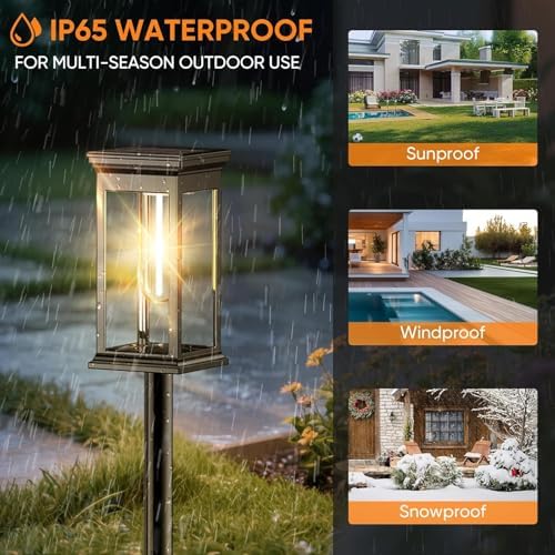 Solar Pathway Lights Outdoor Waterproof – 8 Pack Bright Solar Powered Garden Lights with Auto On/Off, IP65 LED Landscape Lighting for Walkway Patio Lawn Yard Decor - Image 5