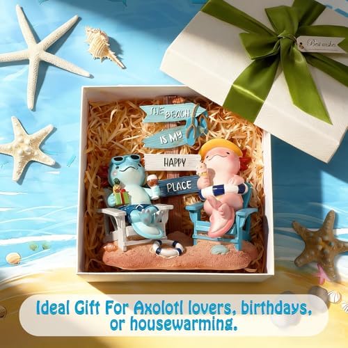 Wonderjune Beach House Decor Resin Sign Figurine for Mantle,Axolotl - Image 5
