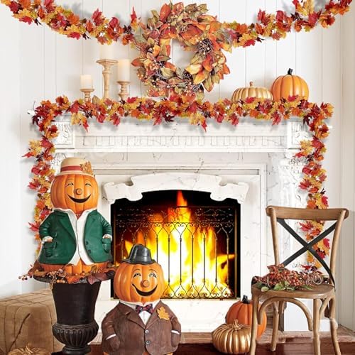 Sggvecsy 3 Pack Fall Maple Leaf Garland 5.7Ft/Piece Artificial Autumn Maple Leaves Garland Fall Leave Vines with Hanging Foliage for Home Indoor Outdoor Fireplace Wedding Thanksgiving Party Decor - Image 5