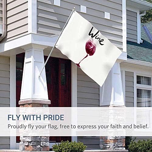 Yekiua Wine Glass Flag 3X5 Ft Watercolor Polka Dot Splash UV Protected Banner Outdoor Indoor Flag With Brass Grommets, Vivid Color Purple - Image 5
