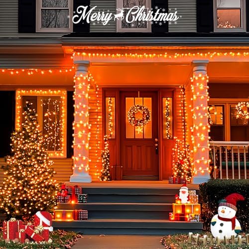JMEXSUSS 163FT 8 Modes 500 LED Orange Halloween Lights Outdoor with Remote - Image 6