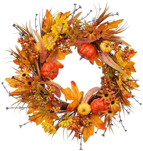 19In Fall Wreaths Front Door Decor for Home Autumn Thanksgiving by PurpleSwan