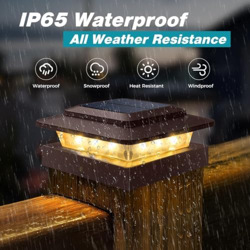 kolpop 4x4 Solar Post Cap Lights Outdoor 20Pack- 3 Color Temps&2 Brightness - Image 5