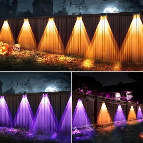 ODEETRONIC Solar Fence Lights Outdoor, 8 Pack RGBCW Color Changing Lighting - Image 2