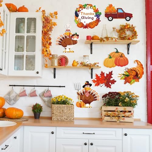 Thanksgiving Plastic Turkey Pumpkin Yard Signs 7pcs with Stakes - Image 6