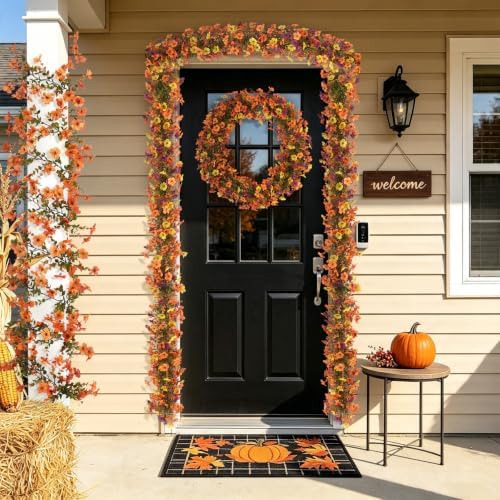 Ammyoo Fall Artificial Flowers Garland Fake Mums Vine for Home Decoration - Image 6