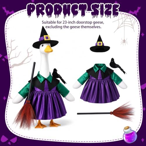 Halloween Goose Outfit Witch Porch Goose Clothes for Outdoor Lawn Decor - Image 2