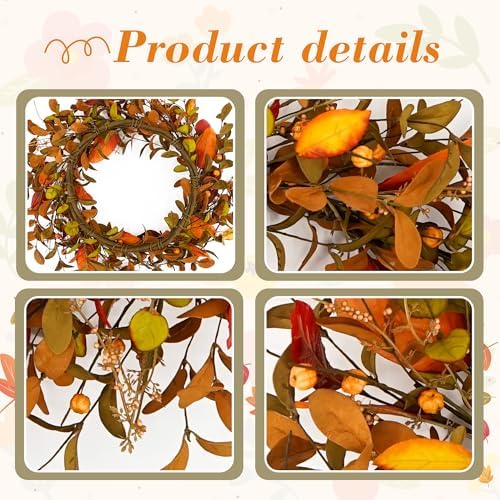 YNYLCHMX 20" Fall Wreath for Front Door, Eucalyptus, Berry and Magnolia - Image 5