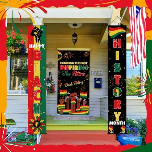 Oudain 3 Pcs Juneteenth Decorations Door Banner Backdrop African American Porch Sign Door Cover Independence Freedom Day June 19th Welcome Front Hanging Decor for Festival Celebration - Image 7