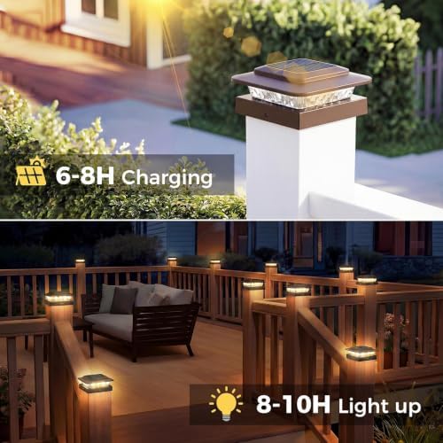 kolpop 4x4 Solar Post Cap Lights Outdoor 20Pack- 3 Color Temps&2 Brightness - Image 6